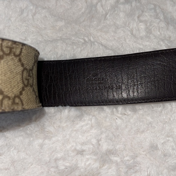 GUCCI BEIGE GG SUPREME CANVAS BUCKLE BELT - Picture 5 of 6